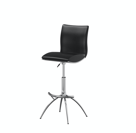 Black PU Seat, Chrome Base Stool