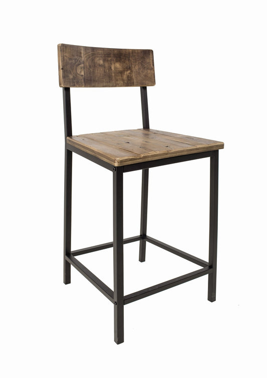 Reclaimed Wood Counter Stool（15" x 14.5" x 36"H）