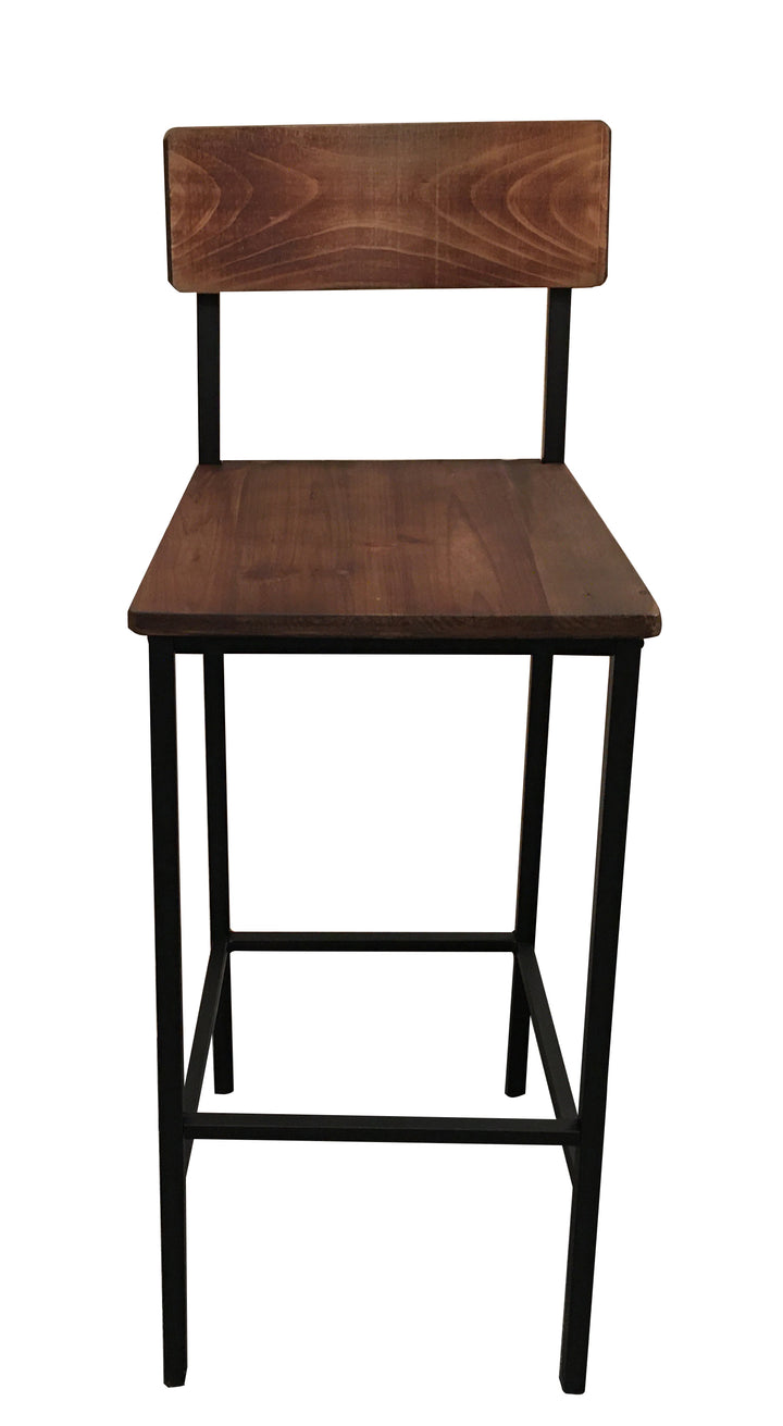 Bar Stool withReclaimed Wood  Seat & Back